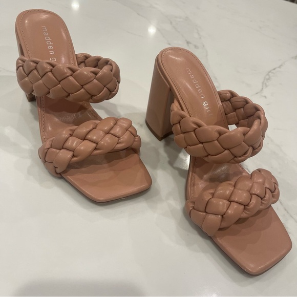 Madden Girl tan braided strappy block heels - Picture 12 of 16